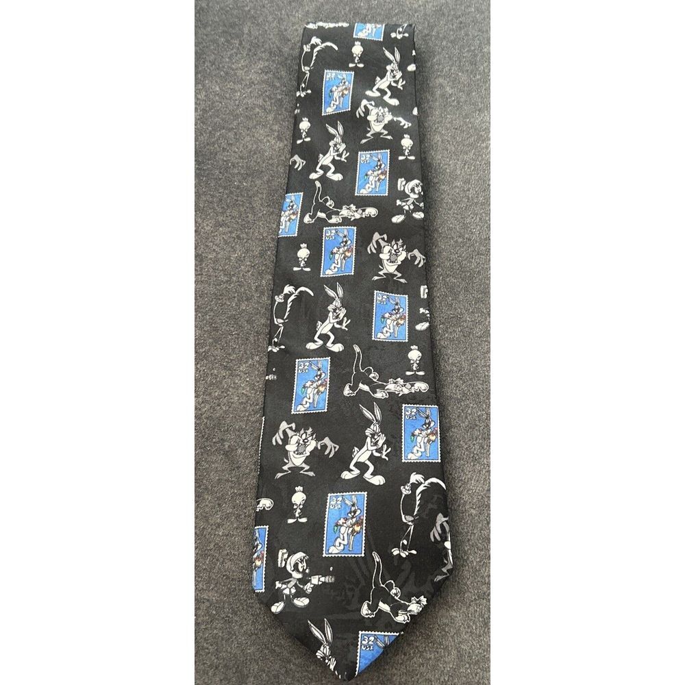 Vintage Looney Tunes Stamp Collection USPS Bugs Bunny Mens Necktie‎ Tie 1997